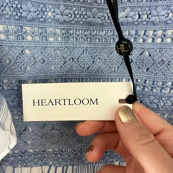 Heartloom Spencer Stripe Lace & Ruffle Sun Dress M